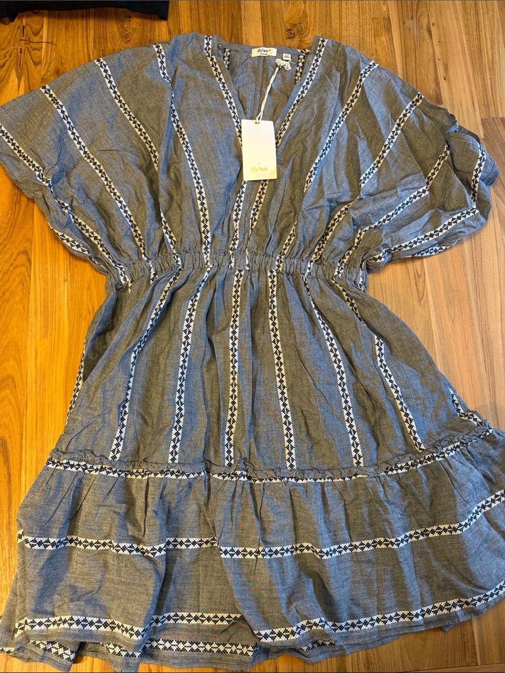 dylan grey and White Striped Casual womens mini Dress